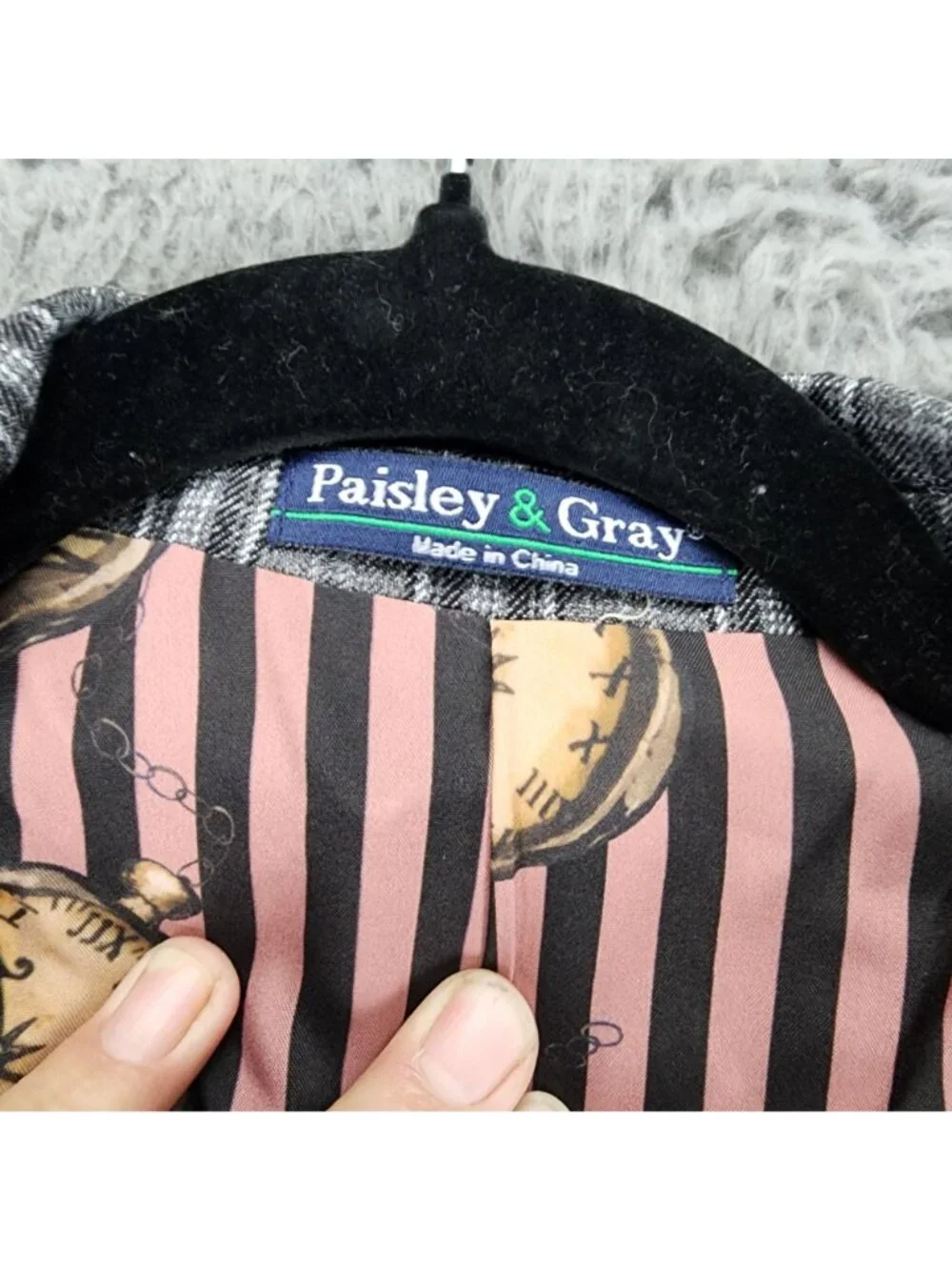 Paisley & Gray Suit Mens 48R Gray Plaid Slim Fit 2 Button Blazer *NWT*